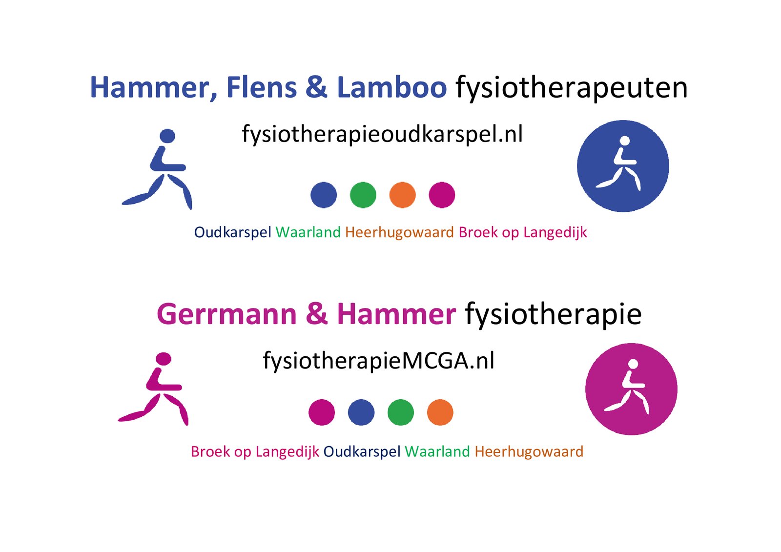 hammer, flens en lamboo fysiotherapeuten plus gerrman en hammer fysiotherapie